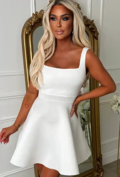 Adore Me More White Bow Back Mini Dress