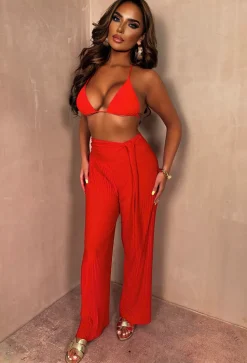 Always & Forever Red Pleated Stretch Trousers