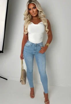 Amelie Light Wash Stretch Push Up Skinny Jeans