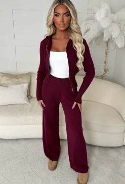 Anabella Burgundy Knitted Trousers