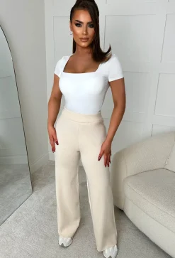 Anabella Cream Knitted Trousers