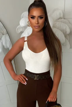 Bali Breeze Cream Gold Buckle Knitted Vest Top