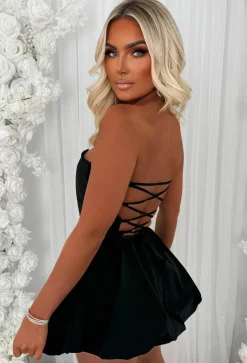 Bellarina Black Lace Back Bandeau Puff Ball Dress