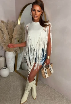 Boho Baddie Cream Tassel Jumper