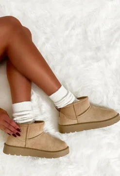 Cute Babe Sand Faux Fur Lining Cosy Boots