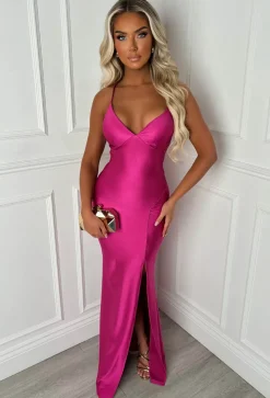 Free To Frolic Pink Cross Back Maxi Dress