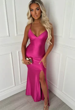 Free To Frolic Pink Cross Back Maxi Dress