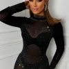 Get Your Fix Black Hotfix Playsuit