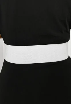 Glamorous Life White Gold Buckle Elasticated Belt