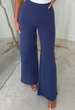 I See Fire Blue High Waisted Wide Leg Trousers
