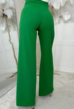 I See Fire Green High Waisted Wide Leg Trousers