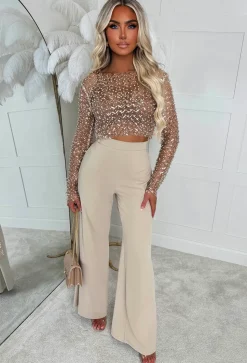I See Fire Stone High Waisted Wide Leg Trousers