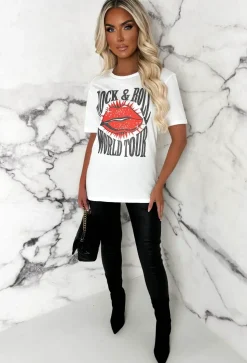 Jagger White Rock N Roll Graphic T-Shirt