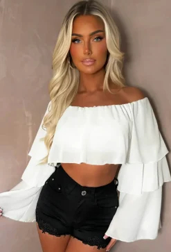 Laced Illusion Black Stretch Denim & Lace Cut Off Shorts
