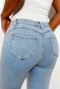 Push My Luck Light Blue Stretch Push Up Skinny Jeans