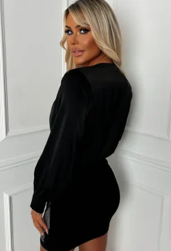 Razzle Tassel Black Tassel Stretch Skirt