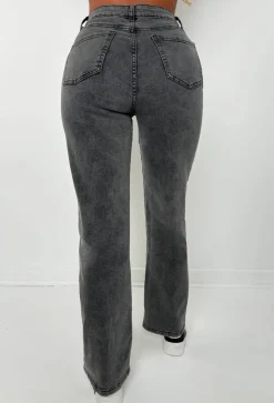 Slim Pickings Black Stitch Seamed Stretch Straight Leg Jeans