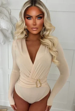 That Diva Cream Gold Detail Stretch Bodysuit